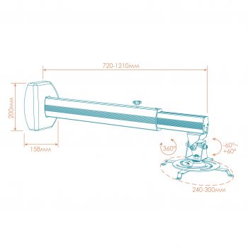Кронштейн настенный для проектора KRON K3D - НОВИНКА!
