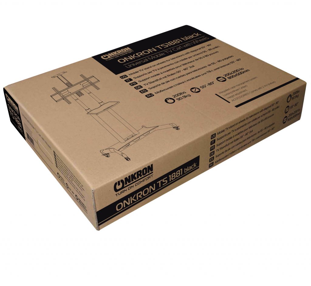 Мобильная стойка для ТВ ONKRON TS1881 чёрная 153 Мобильный стойки для
