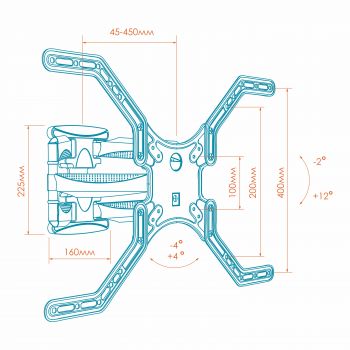 Кронштейн настенный наклонно-поворотный KRON M5L - НОВИНКА!